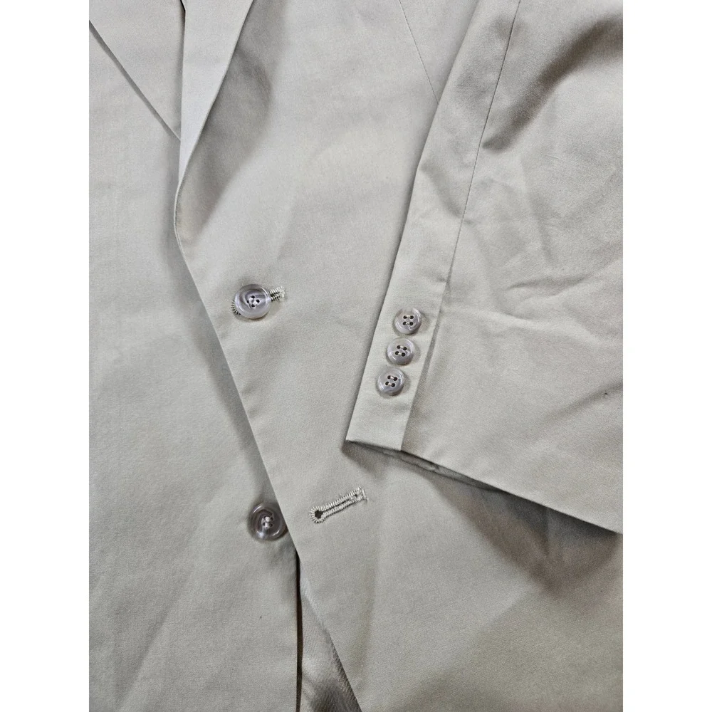 Brooks Brothers Cotton Blend Suit Mens 44L 2 Piece 38x29 Pleated Tan Classic